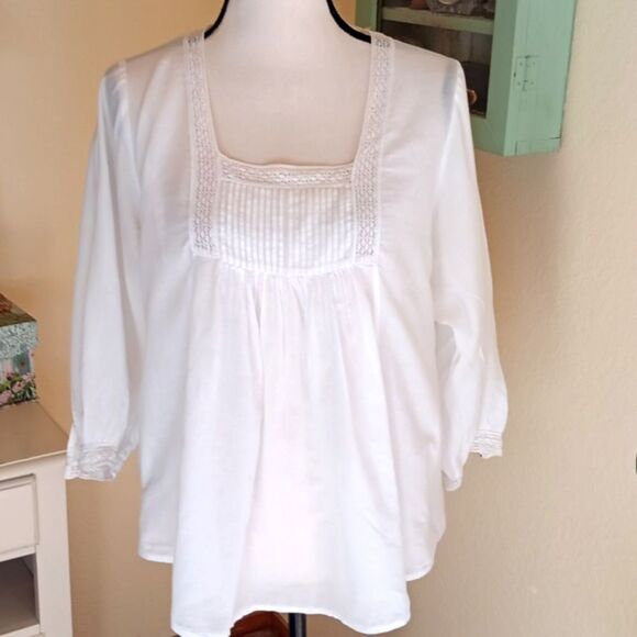 Club Monaco Handkerchief Cotton Top. Angelcore, Coastal, Boho. - Picture 1 of 10